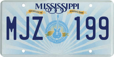 MS license plate MJZ199