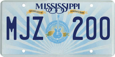 MS license plate MJZ200