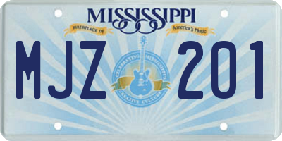 MS license plate MJZ201