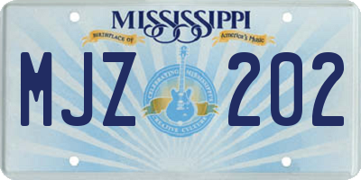 MS license plate MJZ202