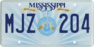 MS license plate MJZ204