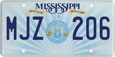 MS license plate MJZ206