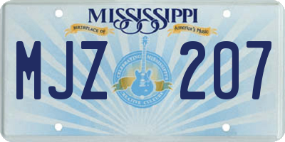 MS license plate MJZ207