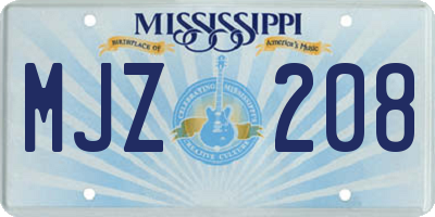 MS license plate MJZ208