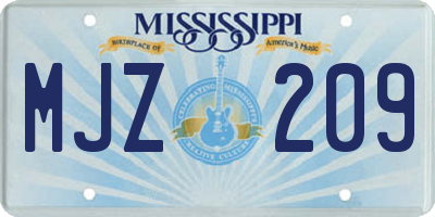 MS license plate MJZ209