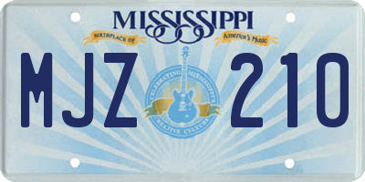 MS license plate MJZ210