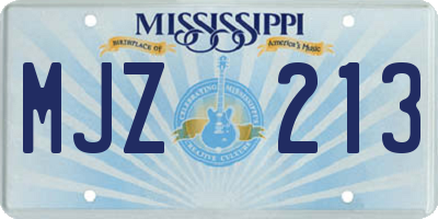 MS license plate MJZ213