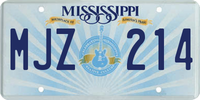 MS license plate MJZ214