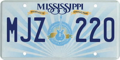 MS license plate MJZ220