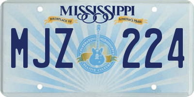 MS license plate MJZ224