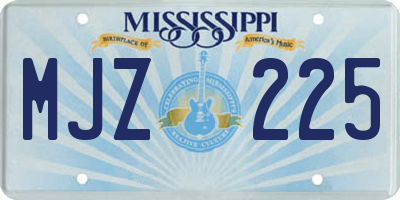 MS license plate MJZ225