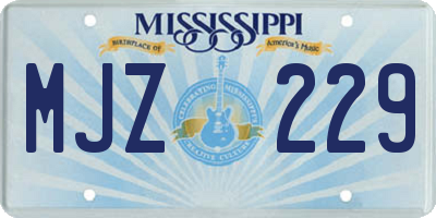 MS license plate MJZ229