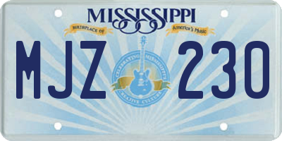 MS license plate MJZ230