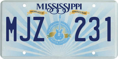 MS license plate MJZ231