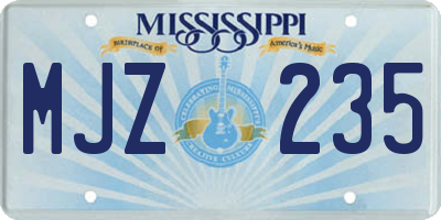 MS license plate MJZ235