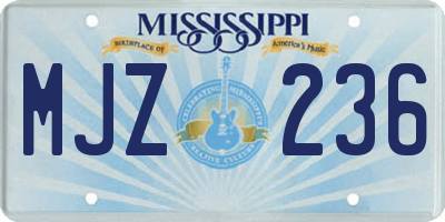 MS license plate MJZ236