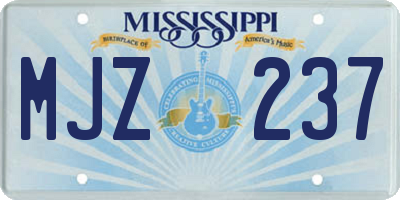 MS license plate MJZ237