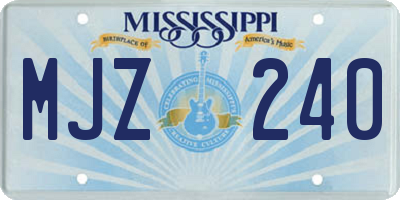MS license plate MJZ240