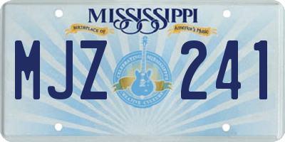 MS license plate MJZ241