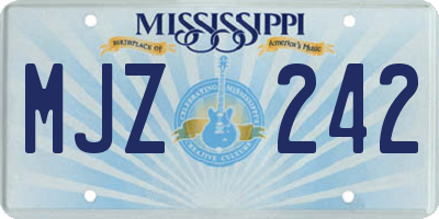 MS license plate MJZ242