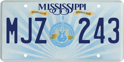 MS license plate MJZ243