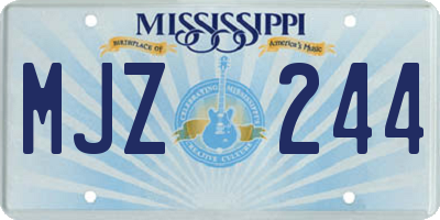 MS license plate MJZ244