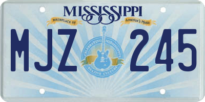 MS license plate MJZ245