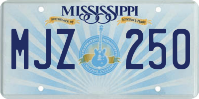 MS license plate MJZ250