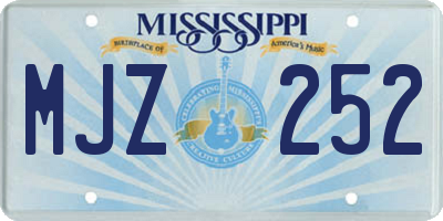 MS license plate MJZ252