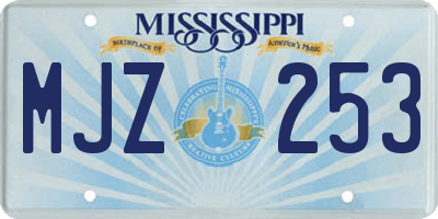 MS license plate MJZ253