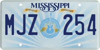 MS license plate MJZ254