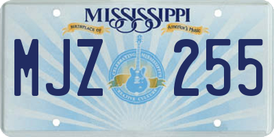 MS license plate MJZ255