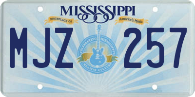 MS license plate MJZ257