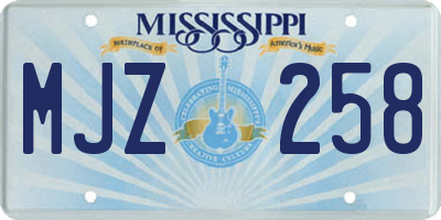 MS license plate MJZ258