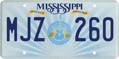 MS license plate MJZ260