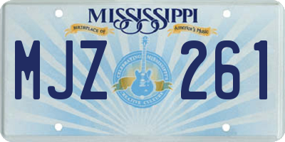 MS license plate MJZ261