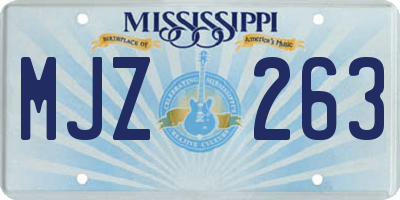 MS license plate MJZ263