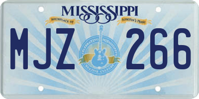 MS license plate MJZ266