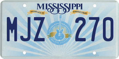 MS license plate MJZ270