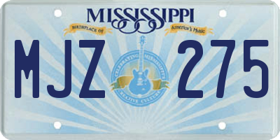 MS license plate MJZ275