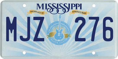 MS license plate MJZ276