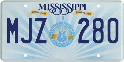 MS license plate MJZ280