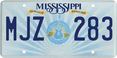 MS license plate MJZ283