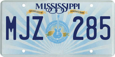 MS license plate MJZ285