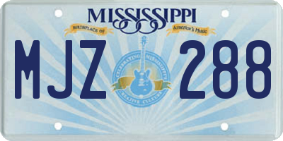 MS license plate MJZ288