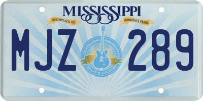 MS license plate MJZ289