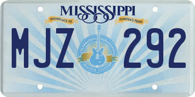 MS license plate MJZ292
