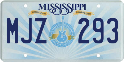 MS license plate MJZ293