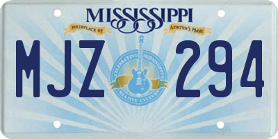 MS license plate MJZ294