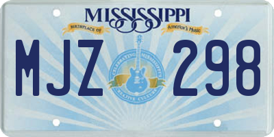 MS license plate MJZ298
